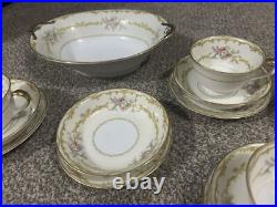 RARE Noritake Japan Dinner Set Hand Painted Floral Golden Trim 28 Piece Gift