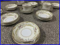 RARE Noritake Japan Dinner Set Hand Painted Floral Golden Trim 28 Piece Gift
