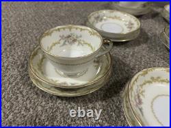 RARE Noritake Japan Dinner Set Hand Painted Floral Golden Trim 28 Piece Gift