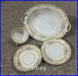 RARE Noritake Japan Dinner Set Hand Painted Floral Golden Trim 28 Piece Gift