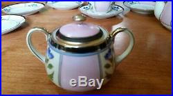 Rare 1920's NORITAKE Pink Blue Childs Tea Set 20 Piece antique flower china