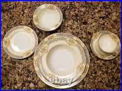 Rare 24 pc Noritake Rose China from Occupied Japan Complete 4 Six-piece Settings