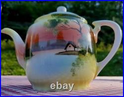 Rare Noritake China Tea Cup Plate Set Salt Pepper Shakers Mini Hand Paintd Japan