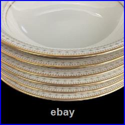 Rarity Noritake Ivory China Lace Pattern Soup Plate Deep Dish Set Of