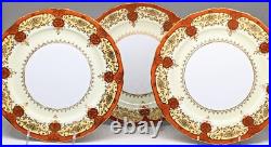 SET 6 Noritake Vintage Orange and Gold Dinner Plates