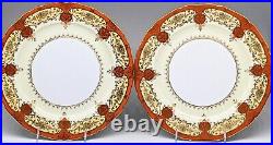 SET 6 Noritake Vintage Orange and Gold Dinner Plates