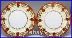 SET 6 Noritake Vintage Orange and Gold Dinner Plates