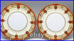 SET 6 Noritake Vintage Orange and Gold Dinner Plates