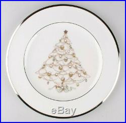 SET of 4 Noritake Bone China PALACE CHRISTMAS PLATINUM Holiday Salad Plates NEW