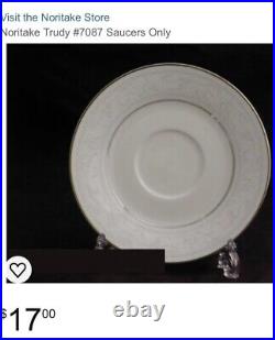 Saucer Plates NORITAKE IVORY CHINA TRUDY 6 Set of 14 Saucer Plates #7087