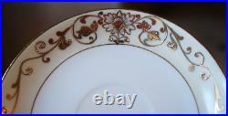 Set 6 Antique'Noritake M' GOLD MORIAGE TEACUPS & SAUCERS Hand Painted Porcelain