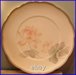 Set 8 Noritake GARDEN EMPRESS 10.75 DINNER PLATES Bone China LOTUS FLOWERS 9741