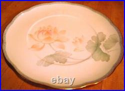 Set 8 Noritake GARDEN EMPRESS 10.75 DINNER PLATES Bone China LOTUS FLOWERS 9741