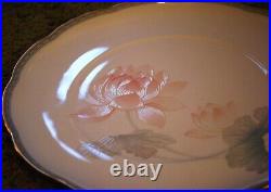 Set 8 Noritake GARDEN EMPRESS 10.75 DINNER PLATES Bone China LOTUS FLOWERS 9741