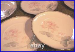 Set 8 Noritake GARDEN EMPRESS 10.75 DINNER PLATES Bone China LOTUS FLOWERS 9741