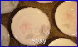 Set 8 Noritake GARDEN EMPRESS 10.75 DINNER PLATES Bone China LOTUS FLOWERS 9741