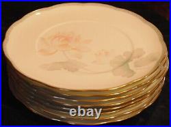 Set 8 Noritake GARDEN EMPRESS 10.75 DINNER PLATES Bone China LOTUS FLOWERS 9741