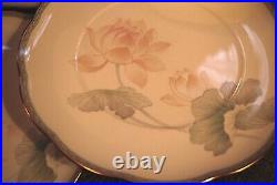 Set 8 Noritake GARDEN EMPRESS 10.75 DINNER PLATES Bone China LOTUS FLOWERS 9741