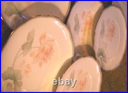 Set 8 Noritake GARDEN EMPRESS 10.75 DINNER PLATES Bone China LOTUS FLOWERS 9741