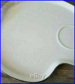 Set Of 6 Noritake Porcelain China 6450 Q Reina WithPlatinum Snack Plates WithCups