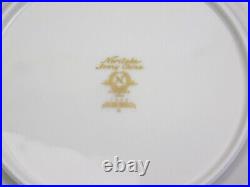 Set Of 6 Noritake SOLEMN EMERALD 7322 8-3/8 Salad Plates Green Gold Rims
