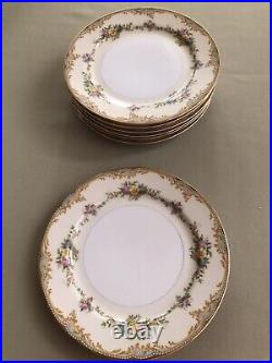 Set Of 7 Luncheon Plates, Noritake Pattern Milroy 86206, Introduced In 1931