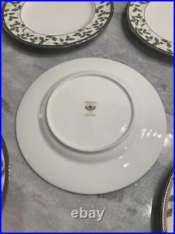 Set Of 8 Noritake Rochelle Platinum Holiday Luncheon Plate