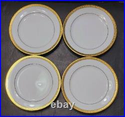 Set Of 8 Pieces Noritake Essex Gold #4322 Bone China Salad Plates 8 1/4 NEW