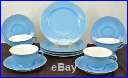Set of 4 Noritake Blue Morimura China Cup and Saucer and Dessert Plate