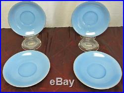 Set of 4 Noritake Blue Morimura China Cup and Saucer and Dessert Plate