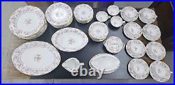 Set of 56 Pieces Noritake Charmaine Floral Gold Trim #5506 China 1950s 1960s
