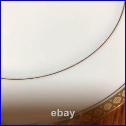 Set of 5 Noritake Richmond Gold Rim 23 cm Dinner Plates Pristine Cream No Box