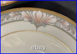 Set of 6 Noritake BARRYMORE #9737 Bone China Flat Rim 8.25 Soup Bowls Minty