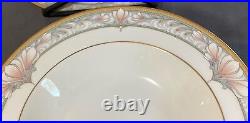 Set of 6 Noritake BARRYMORE #9737 Bone China Flat Rim 8.25 Soup Bowls Minty