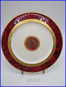 Set of 6 Noritake Hemingway Holiday Accent Salad Plate Bone/Marble Red/Gold