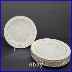 Set of 6 Noritake Ivory China SUMMER EVE Platinum 7163 10.5 Dinner Plates Japan