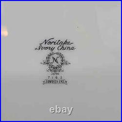 Set of 6 Noritake Ivory China SUMMER EVE Platinum 7163 10.5 Dinner Plates Japan