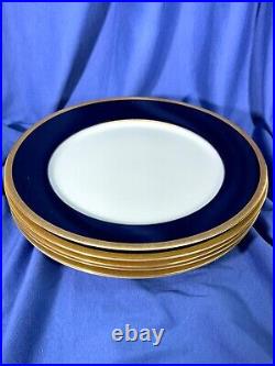 Set of 6 Noritake Valhalla 10 3/8 Cobalt Blue Gold Edge Dinner Plates EXCELLENT