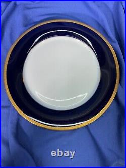 Set of 6 Noritake Valhalla 10 3/8 Cobalt Blue Gold Edge Dinner Plates EXCELLENT