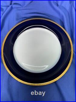 Set of 6 Noritake Valhalla 10 3/8 Cobalt Blue Gold Edge Dinner Plates EXCELLENT