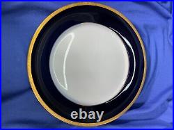 Set of 6 Noritake Valhalla 10 3/8 Cobalt Blue Gold Edge Dinner Plates EXCELLENT