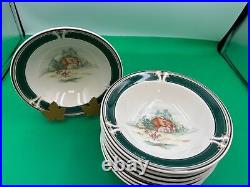 Set of 8 Noritake Keltcraft Ireland PURSUIT Soup / Cereal Bowls 7