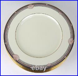 Set of 8 Noritake Stanford Court Shell Pattern Fine Bone China Dinner Plates