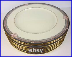 Set of 8 Noritake Stanford Court Shell Pattern Fine Bone China Dinner Plates