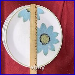 Set of 9 -Vintage Noritake Progression China Blue Up-Sa Daisy Dinner Plates 9001