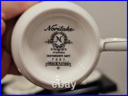 Set of EIGHT Noritake Ardmore Platinum 7601 Cups & Saucers EXC