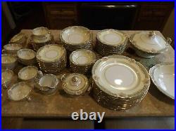 Stunning Noritake Celeste Turquoise Rose Gold 80 Pc China Dinnerware Service