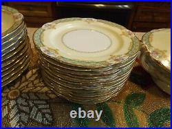 Stunning Noritake Celeste Turquoise Rose Gold 80 Pc China Dinnerware Service