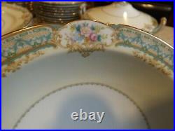 Stunning Noritake Celeste Turquoise Rose Gold 80 Pc China Dinnerware Service