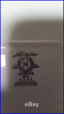 Vintage Noritake #5941 Silver Key China 89 Piece Set For 12